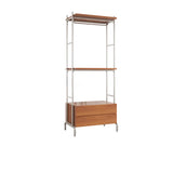 Versatile Metal and Wood Brown Drawers Shelves Coat Rack Image - 9