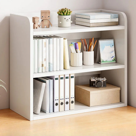 Versatile Modern White Desktop Wood Storage Bookcase Image - 1