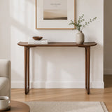 Versatile Rectangular Elm Cocoa Sleek Entryway Table Image - 1