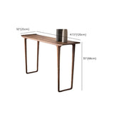 Versatile Rectangular Elm Cocoa Sleek Entryway Table Image - 15