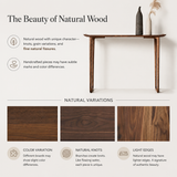 Versatile Rectangular Elm Cocoa Sleek Entryway Table Image - 15