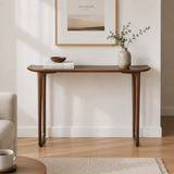 Versatile Rectangular Elm Cocoa Sleek Entryway Table Image - 17