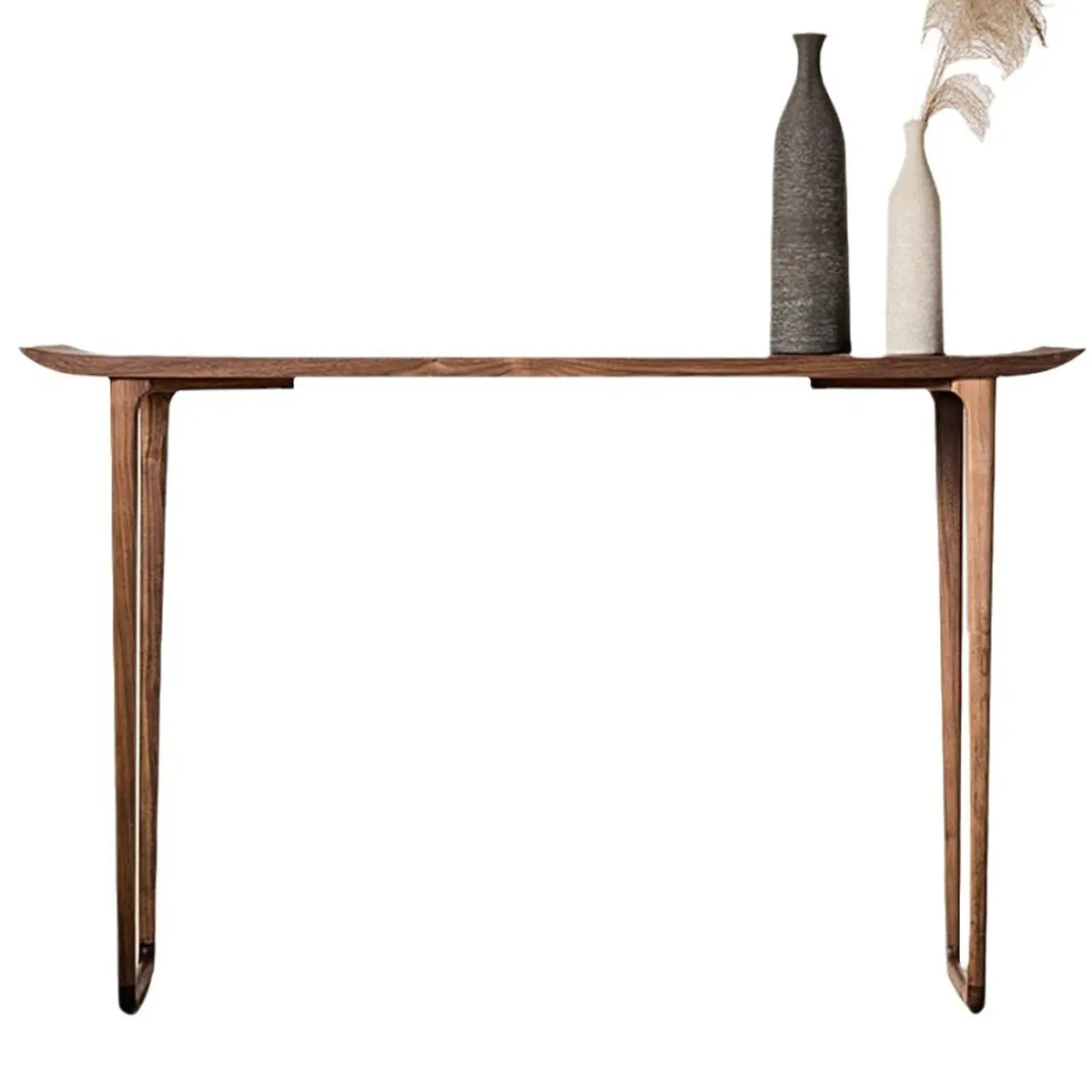 Versatile Rectangular Elm Cocoa Sleek Entryway Table Image - 7