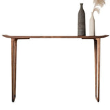 Versatile Rectangular Elm Cocoa Sleek Entryway Table Image - 7