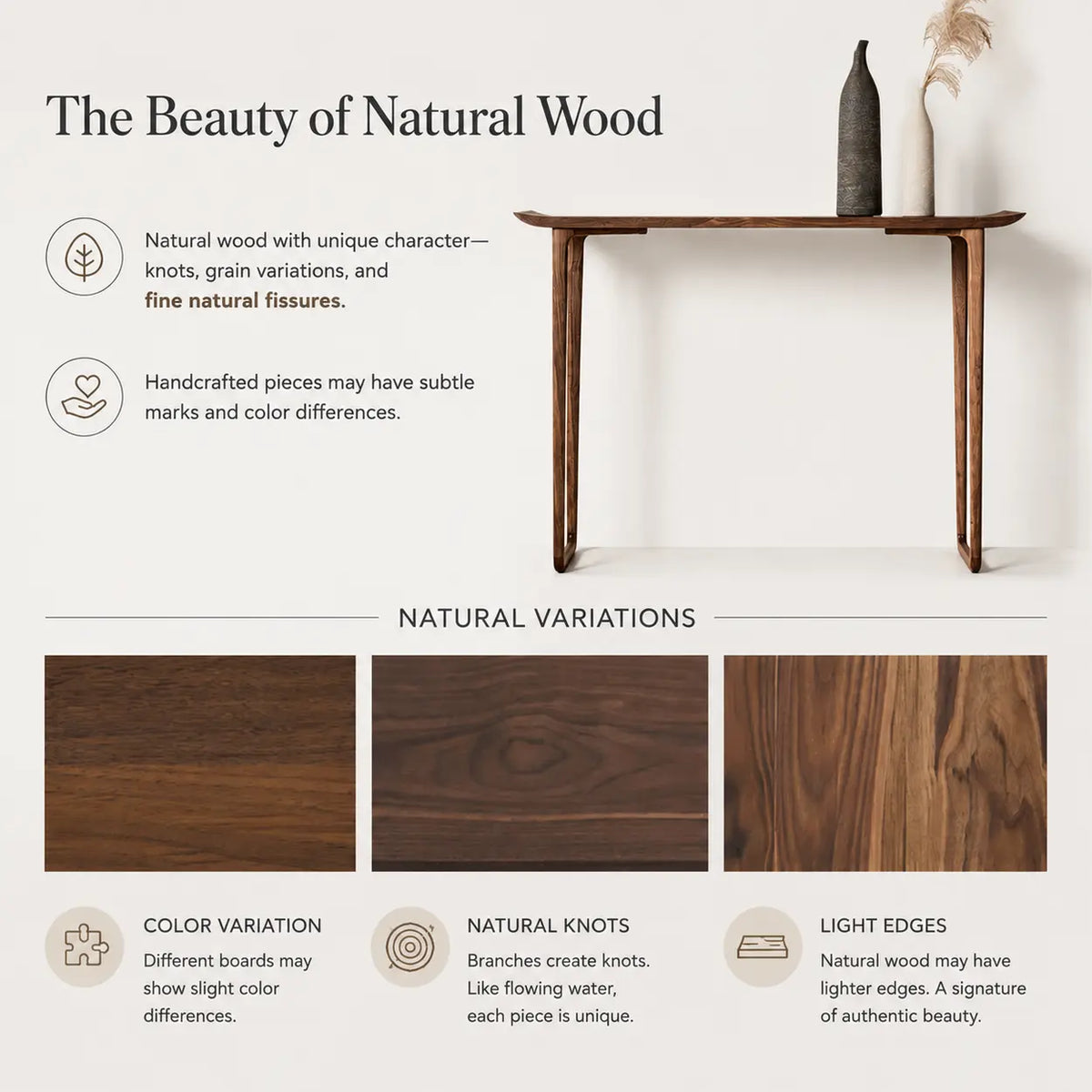Versatile Rectangular Elm Cocoa Sleek Entryway Table Image - 6