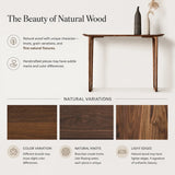 Versatile Rectangular Elm Cocoa Sleek Entryway Table Image - 6
