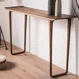 31"L x 10"W x 35"H Versatile Rectangular Elm Cocoa Sleek Entryway Table Image - 6