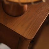 Versatile Rectangular Walnut Floor Shelf Console Table Image - 8