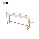 Versatile White-Gold Rectangle Tall Granite Bar Table Image - 11