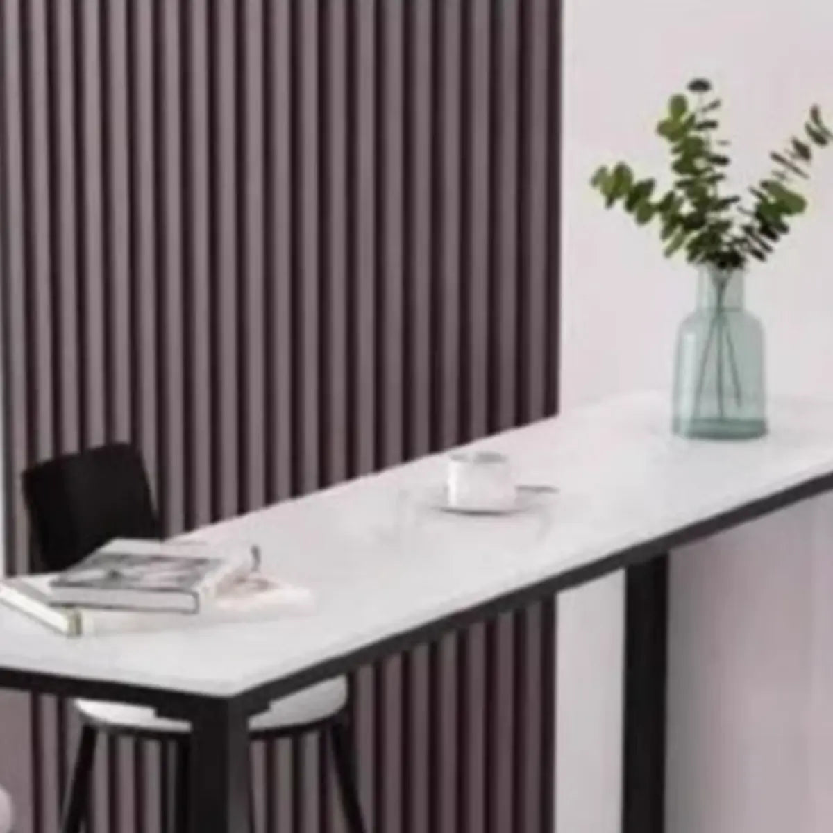 Versatile White-Gold Rectangle Tall Granite Bar Table Image - 6