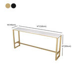Versatile White-Gold Rectangle Tall Granite Bar Table #size