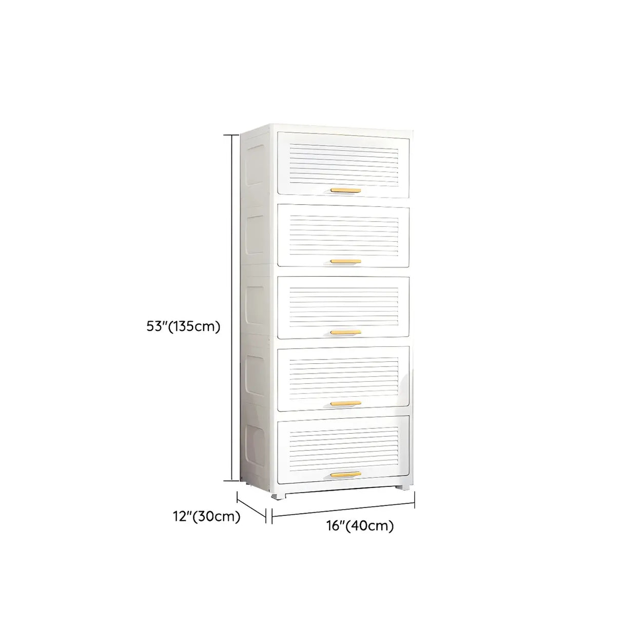 Vertical Acrylic White Tall Lingerie Storage Chest 