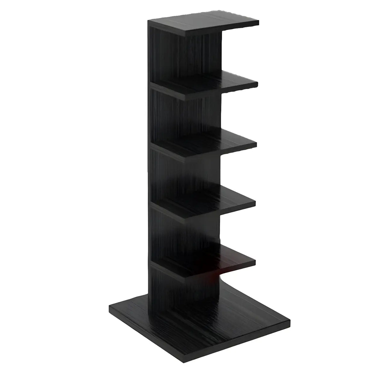 Vertical Etagere Closed Back Wood Storage Spine Bookcase Image - 10