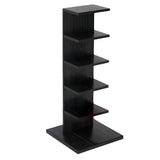 Vertical Etagere Closed Back Wood Storage Spine Bookcase Image - 10