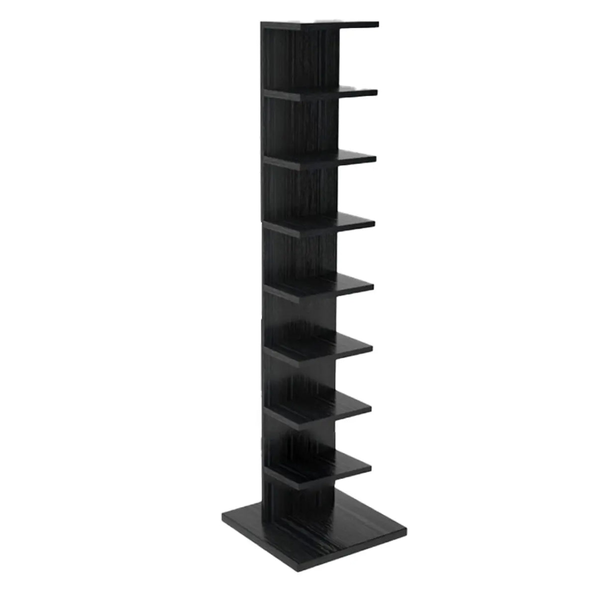 Vertical Etagere Closed Back Wood Storage Spine Bookcase Image - 11