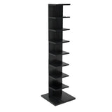 Vertical Etagere Closed Back Wood Storage Spine Bookcase Image - 11