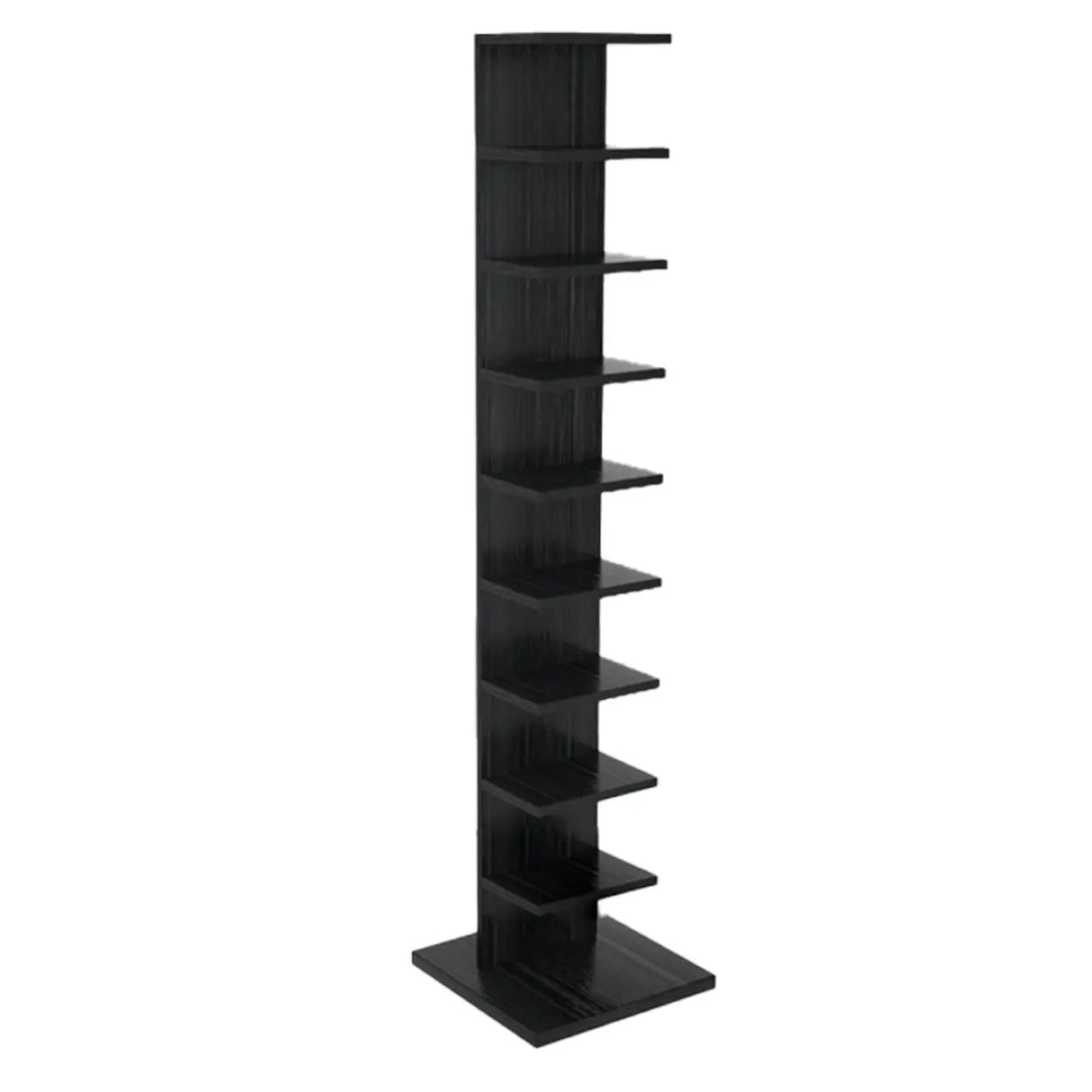 Vertical Etagere Closed Back Wood Storage Spine Bookcase Image - 16