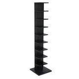 Vertical Etagere Closed Back Wood Storage Spine Bookcase Image - 16