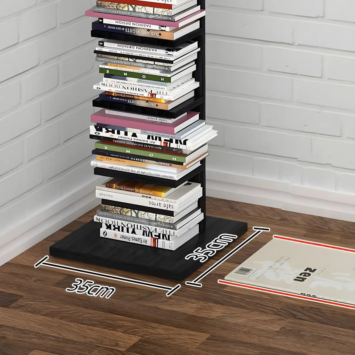 Vertical Etagere Closed Back Wood Storage Spine Bookcase Image - 18