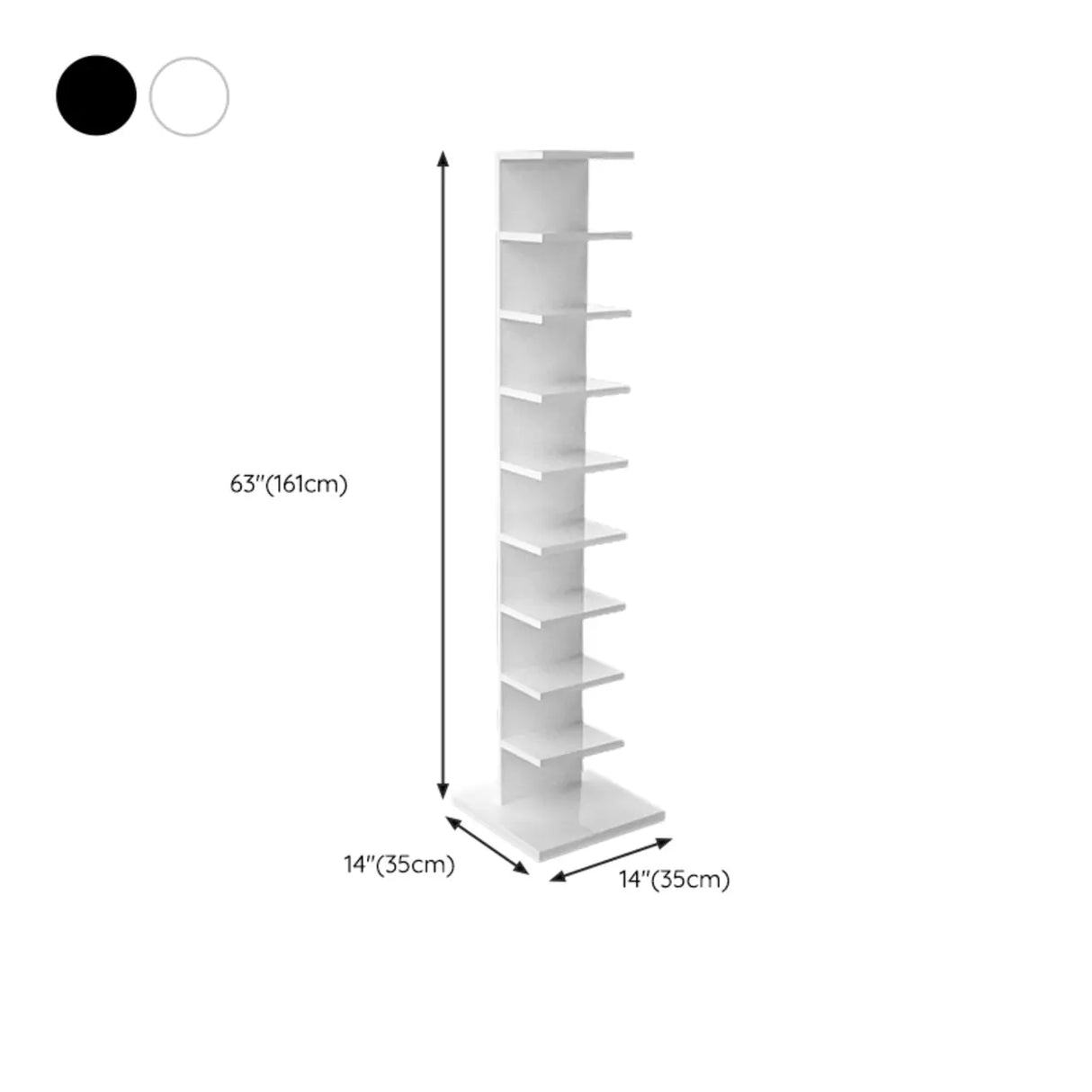 Vertical Etagere Closed Back Wood Storage Spine Bookcase Image - 23