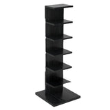 Vertical Etagere Closed Back Wood Storage Spine Bookcase Image - 3