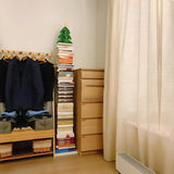 Vertical Etagere Closed Back Wood Storage Spine Bookcase Image - 7