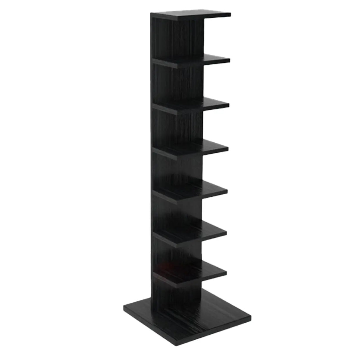 Vertical Etagere Closed Back Wood Storage Spine Bookcase Image - 8