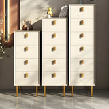 Vertical Glam Beige Pine Wood Dresser for Bedroom Image - 15