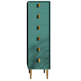Vertical Glam Beige Pine Wood Dresser for Bedroom Image - 3