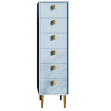 Vertical Glam Beige Pine Wood Dresser for Bedroom Image - 5