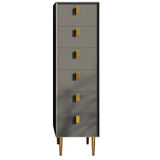 Vertical Glam Beige Pine Wood Dresser for Bedroom Image - 7
