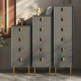 Vertical Glam Beige Pine Wood Dresser for Bedroom Image - 8