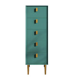 Vertical Glam Beige Pine Wood Dresser for Bedroom Image - 9
