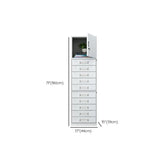 Vertical Grey Steel Filing Cabinet with Lock and Drawers Image - 26