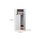 Vertical Grey Steel Filing Cabinet with Lock and Drawers Image - 27