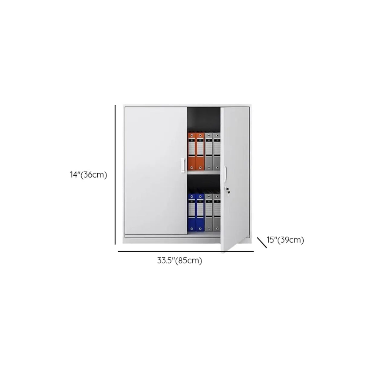 Vertical Grey Steel Filing Cabinet with Lock and Drawers Image - 30
