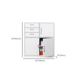 Vertical Grey Steel Filing Cabinet with Lock and Drawers Image - 32