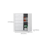 Vertical Grey Steel Filing Cabinet with Lock and Drawers Image - 34