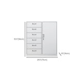 Vertical Grey Steel Filing Cabinet with Lock and Drawers Image - 35