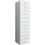Vertical Grey Steel Filing Cabinet with Lock and Drawers Image - 8