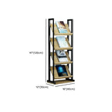Vertical Industrial Open Back Natural Wood Bookshelf Image - 16