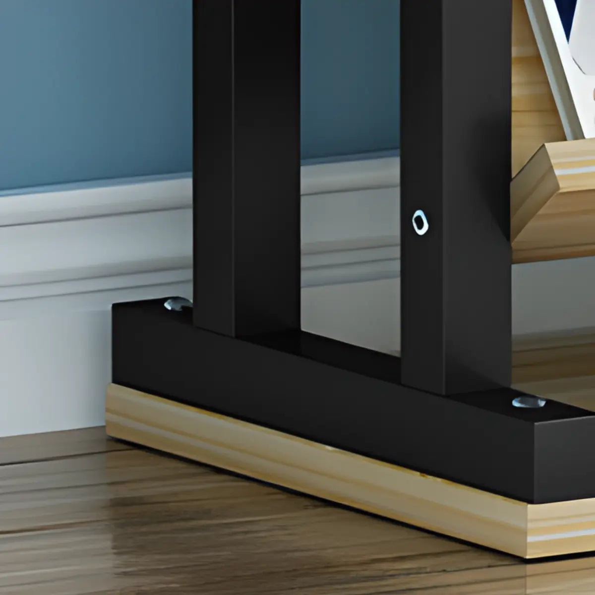 Vertical Industrial Open Back Natural Wood Bookshelf Image - 7