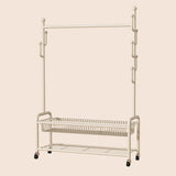 Vertical Metal Open Storage Black Organizer Rack with Basket Image - 10