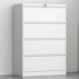 Vertical Metal White File Cabinet with Secure Storage Image - 28