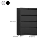 Vertical Metal White File Cabinet with Secure Storage Image - 40