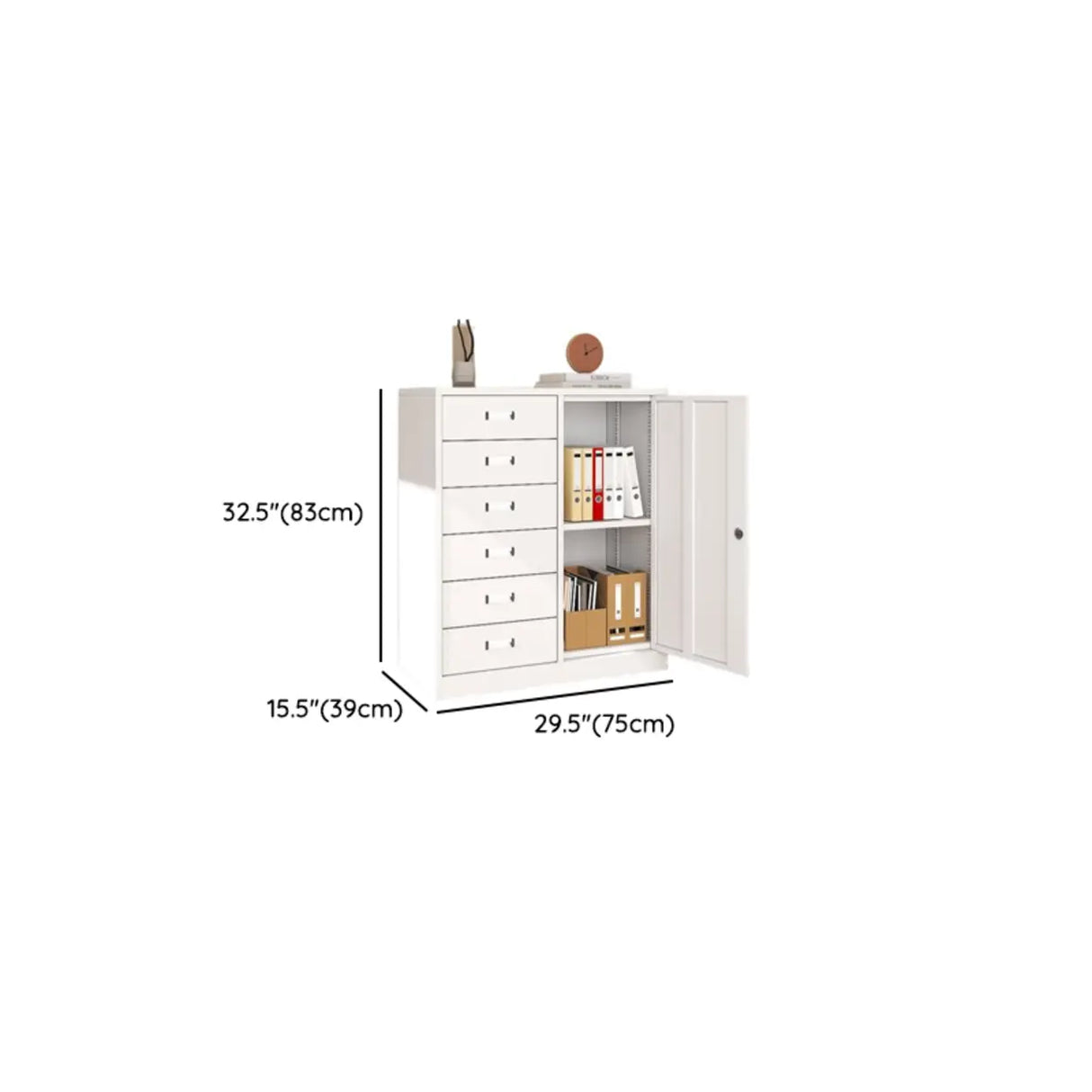 Vertical Metal White Filing Cabinet with Lockable Drawers Image - 19