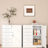 Vertical Metal White Filing Cabinet with Lockable Drawers Image - 1