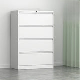 Vertical Metal White Storage Unit Lockable Filing Cabinet Image - 11