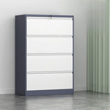 Vertical Metal White Storage Unit Lockable Filing Cabinet Image - 25