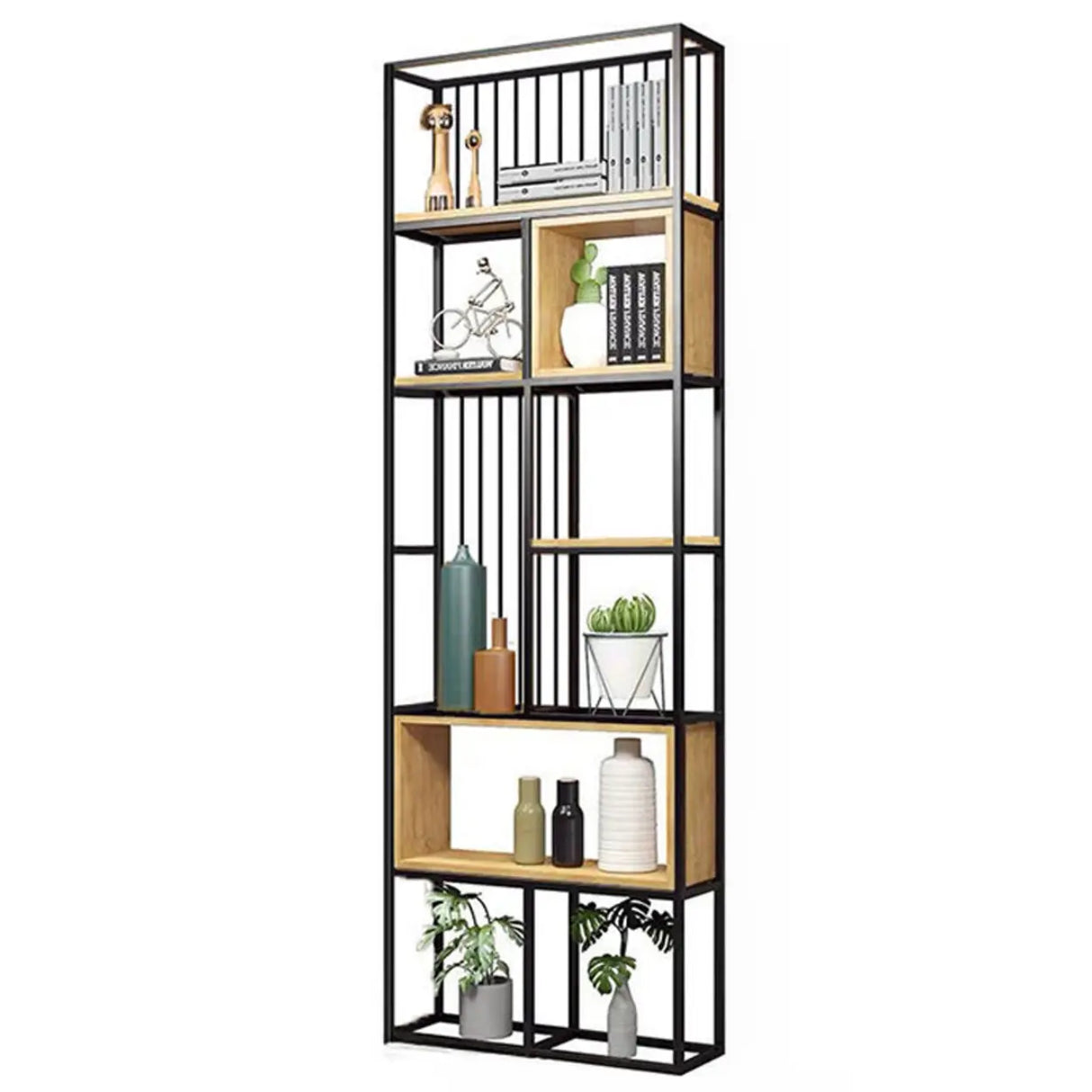 Vertical Modern Alloy Frame Etagere Display Bookcase Image - 14